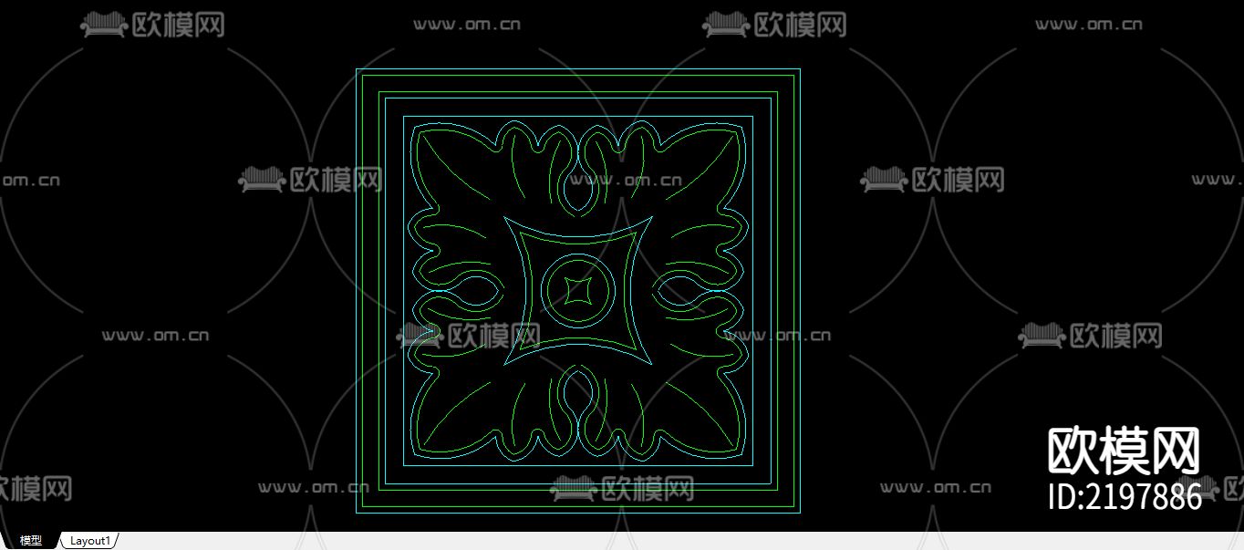 25个建筑常用木花CAD大样图下载（渲染图4）