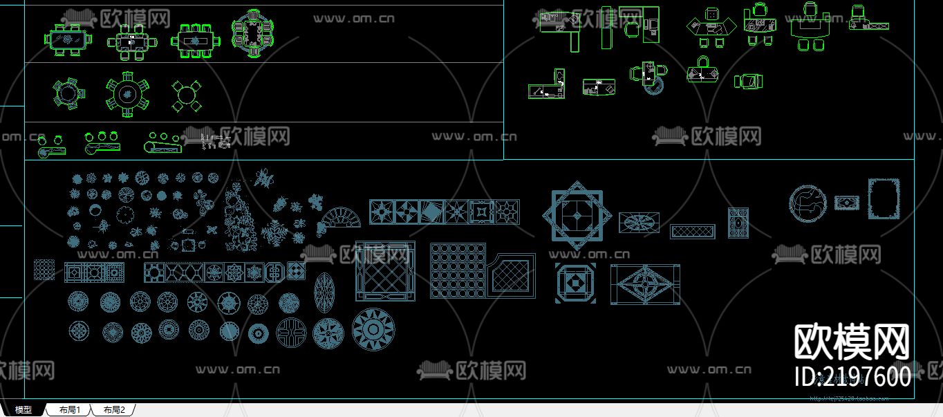 室内装修CAD图库大全下载（渲染图2）