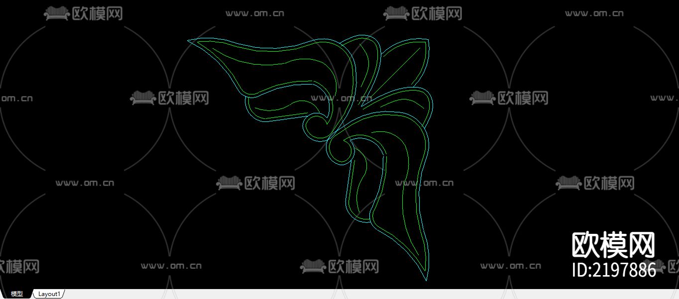 25个建筑常用木花CAD大样图下载（渲染图5）