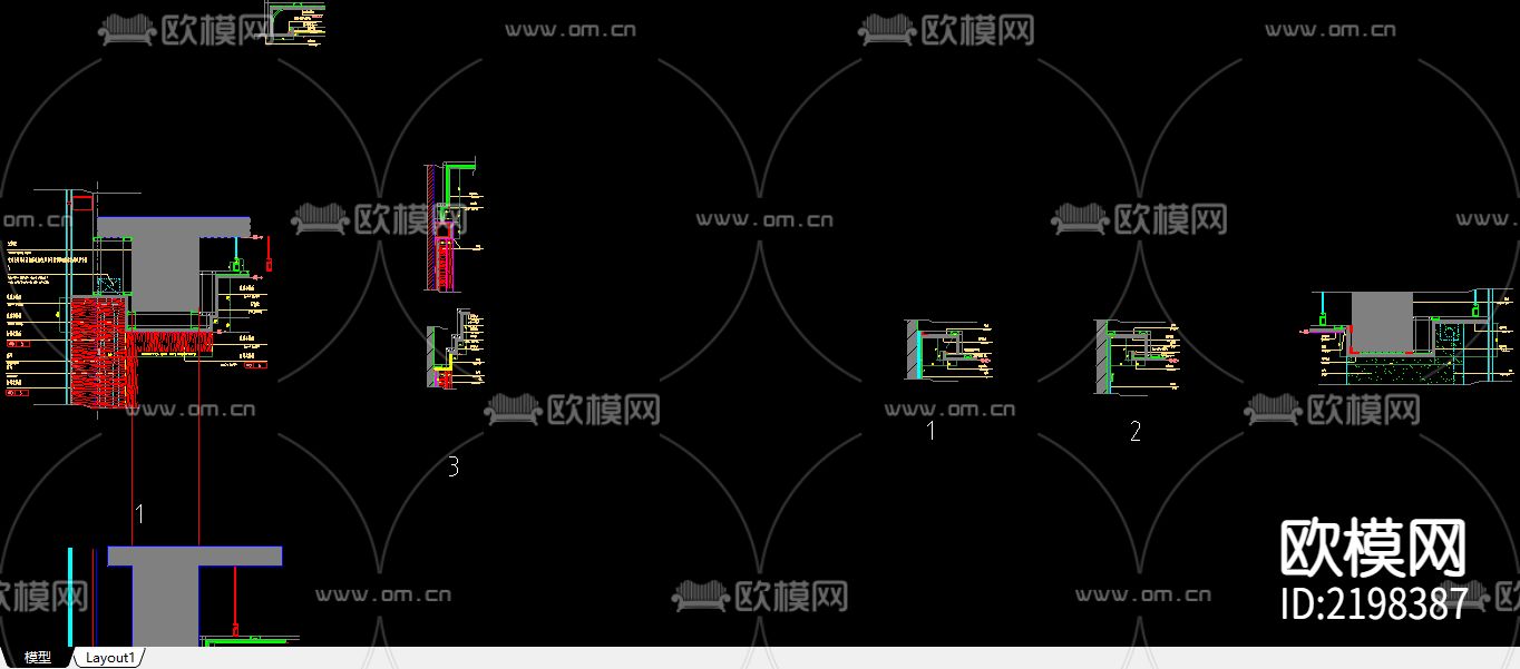 18个节点CAD深化图下载（渲染图1）
