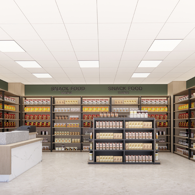  现代s超市便利店su模型 