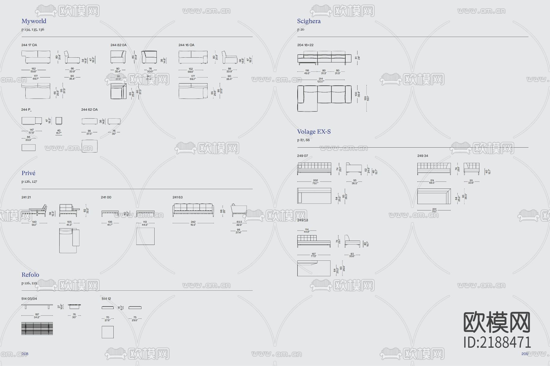 国外家居品牌CASSINA家具CAD图块+PSD分层素材下载（渲染图9）