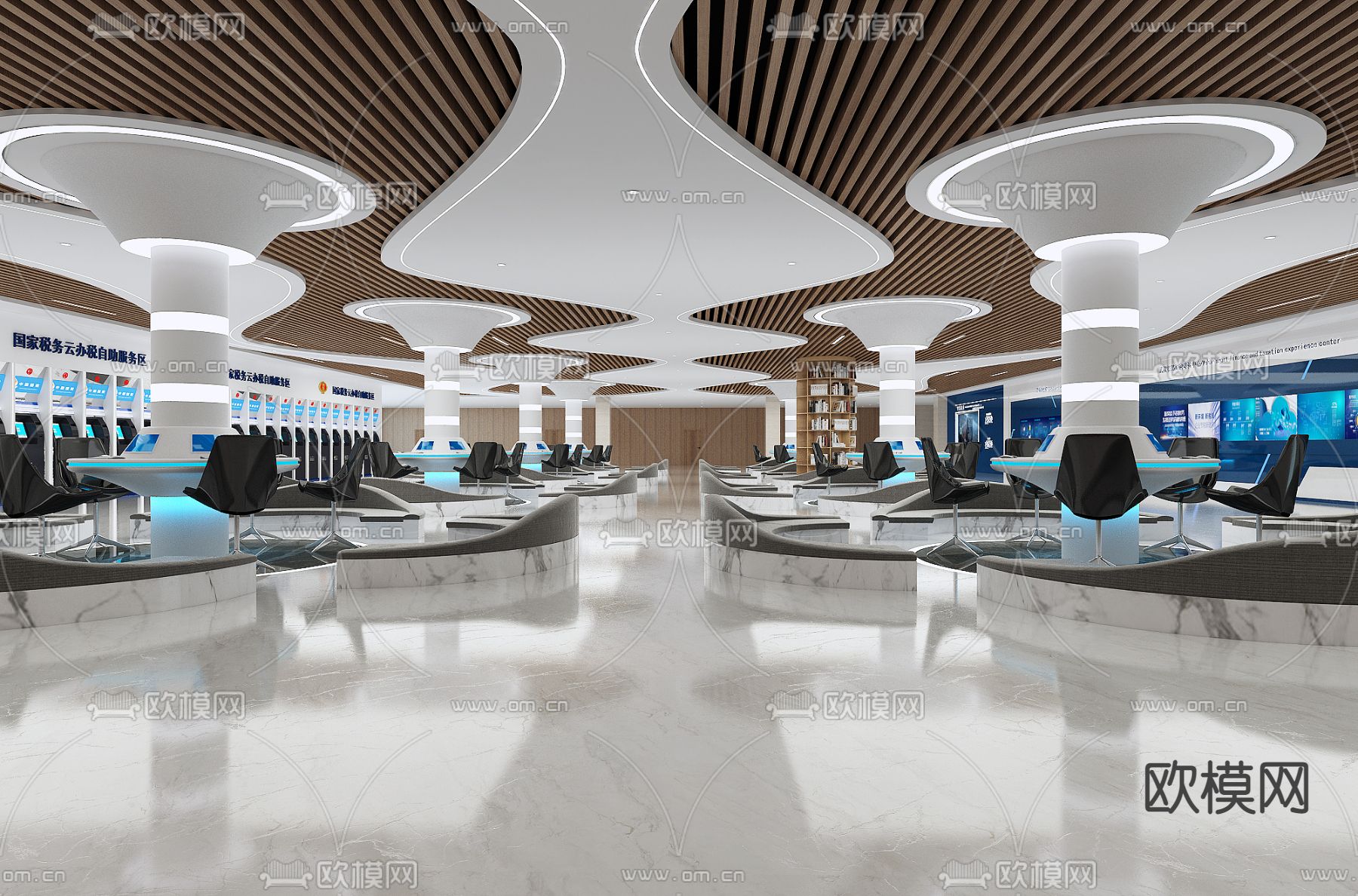 现代科技智慧纳税厅3d模型