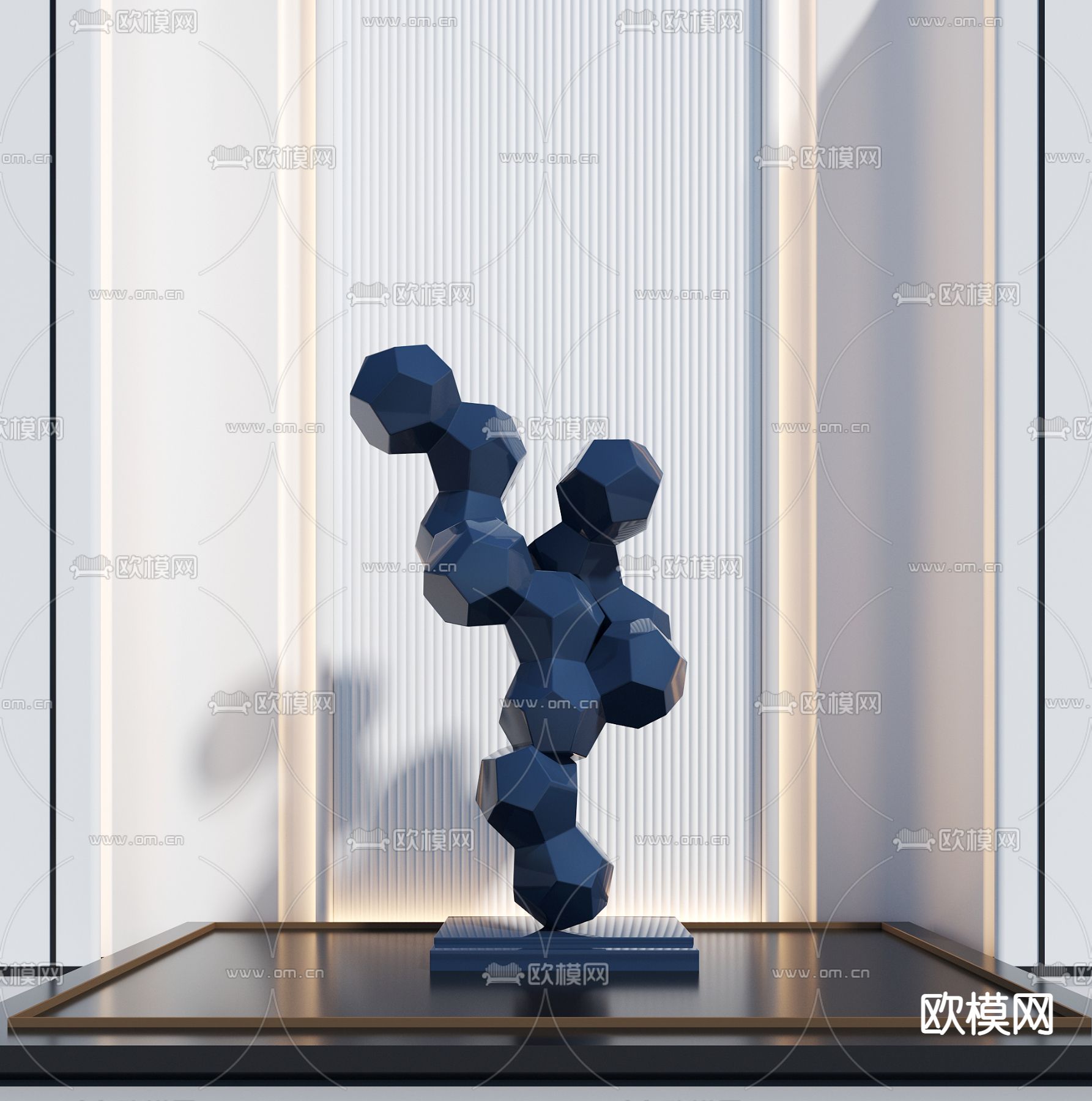 现代几何体抽象雕塑3d模型下载