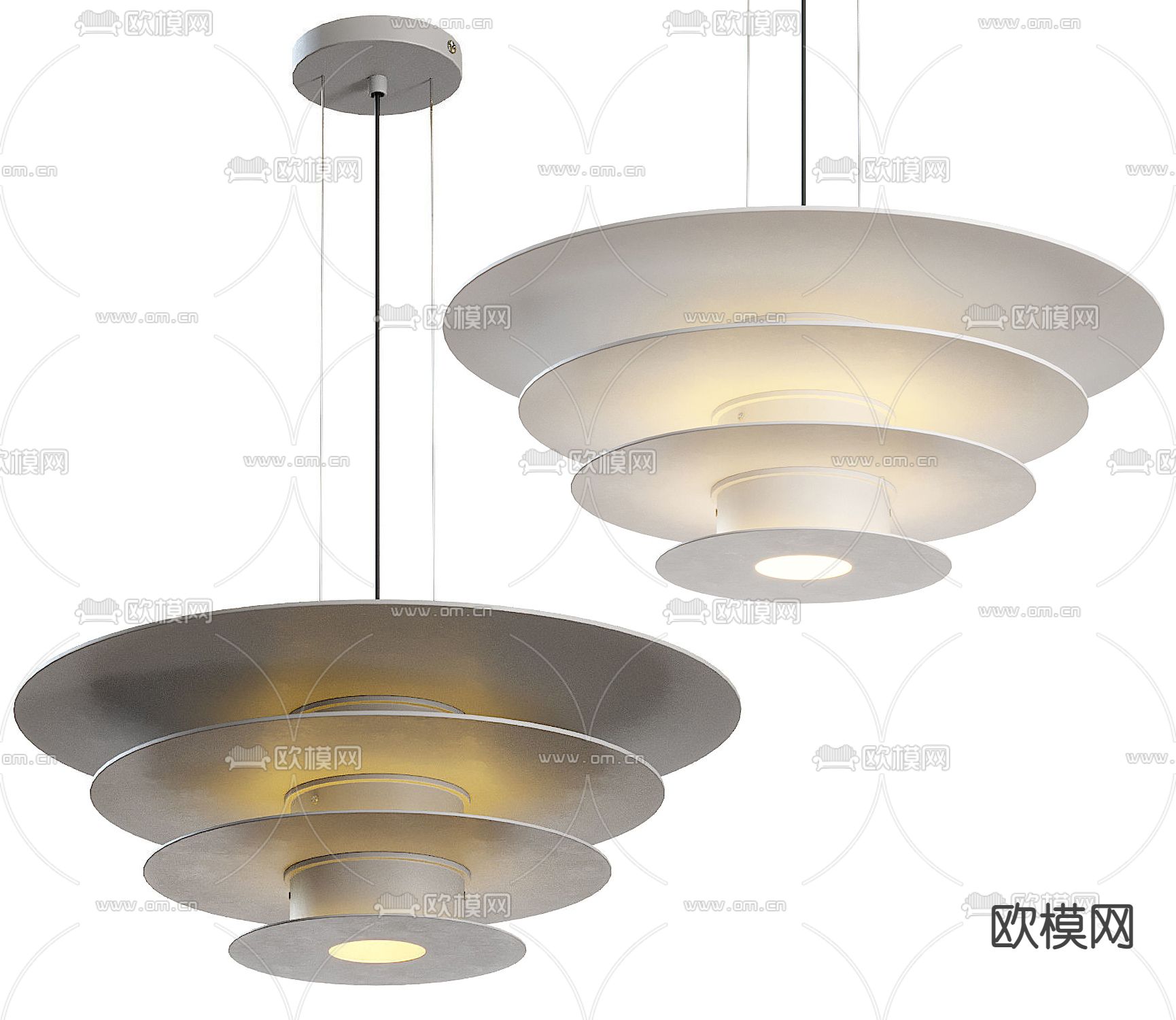 FLOS 现代圆形吊灯3d模型下载