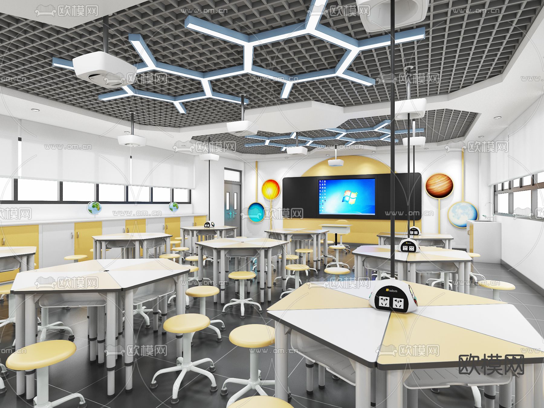 现代科学实验教室3d模型下载（渲染图1）