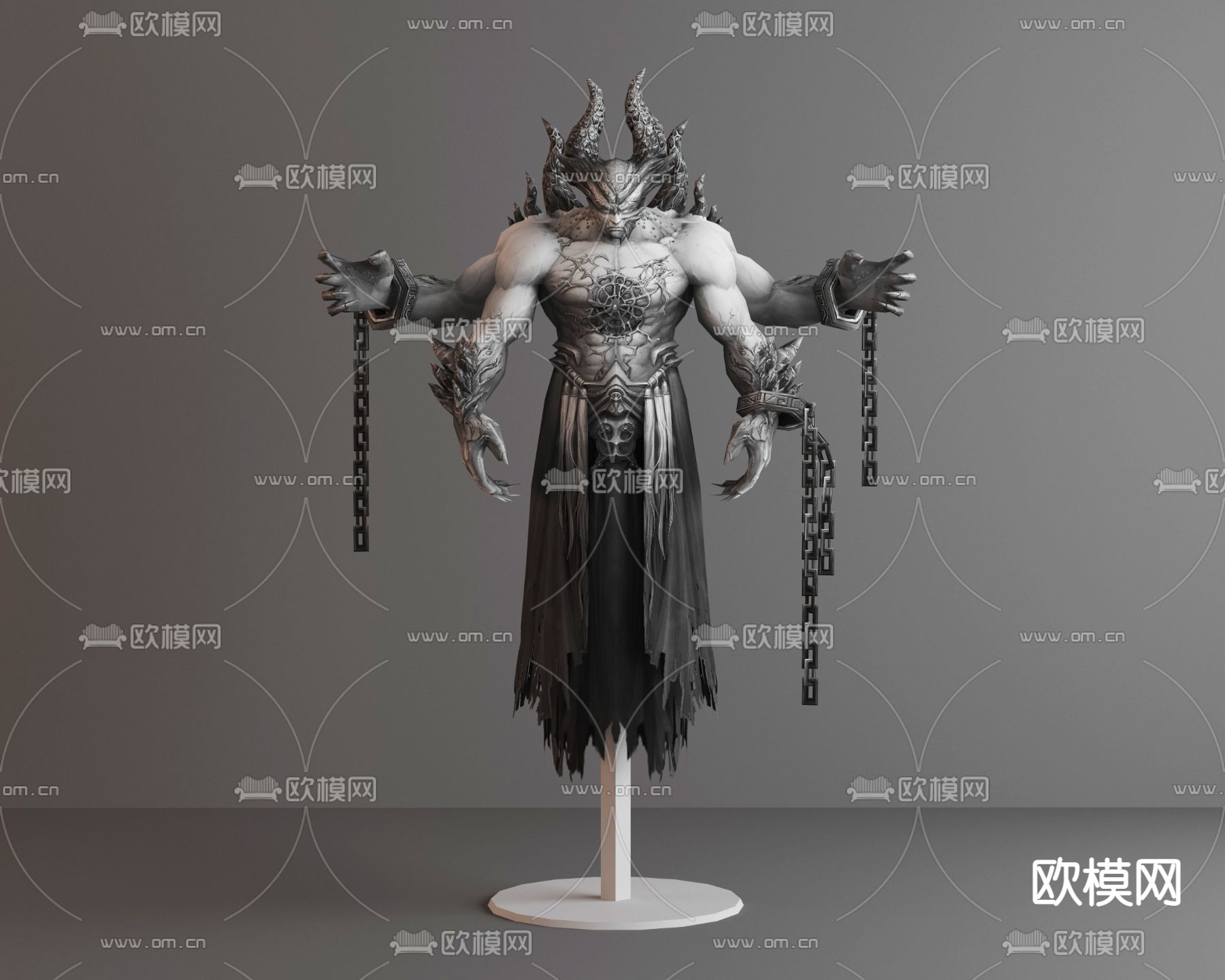 现代潮玩雕塑摆件3d模型下载