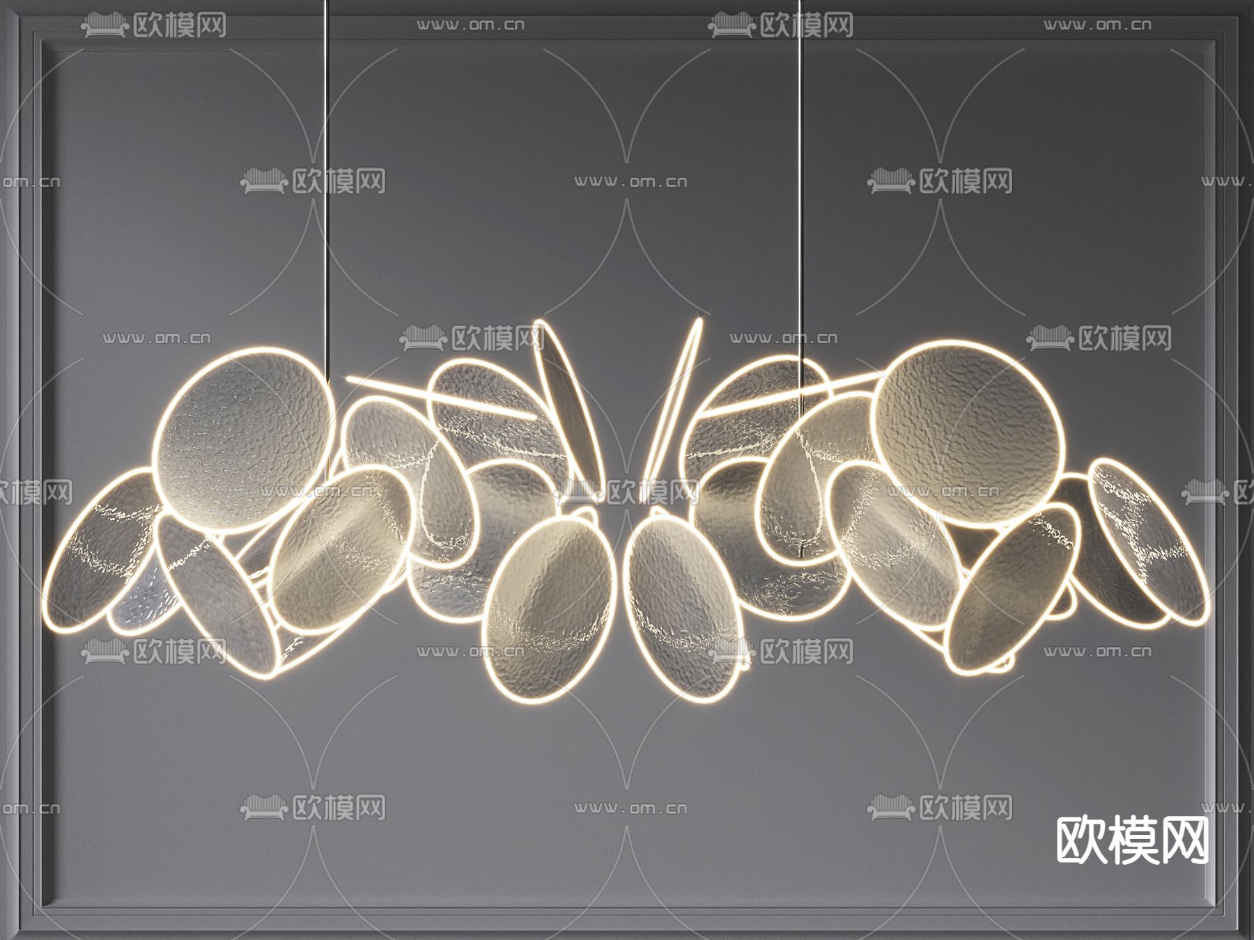 现代玻璃吊灯3d模型