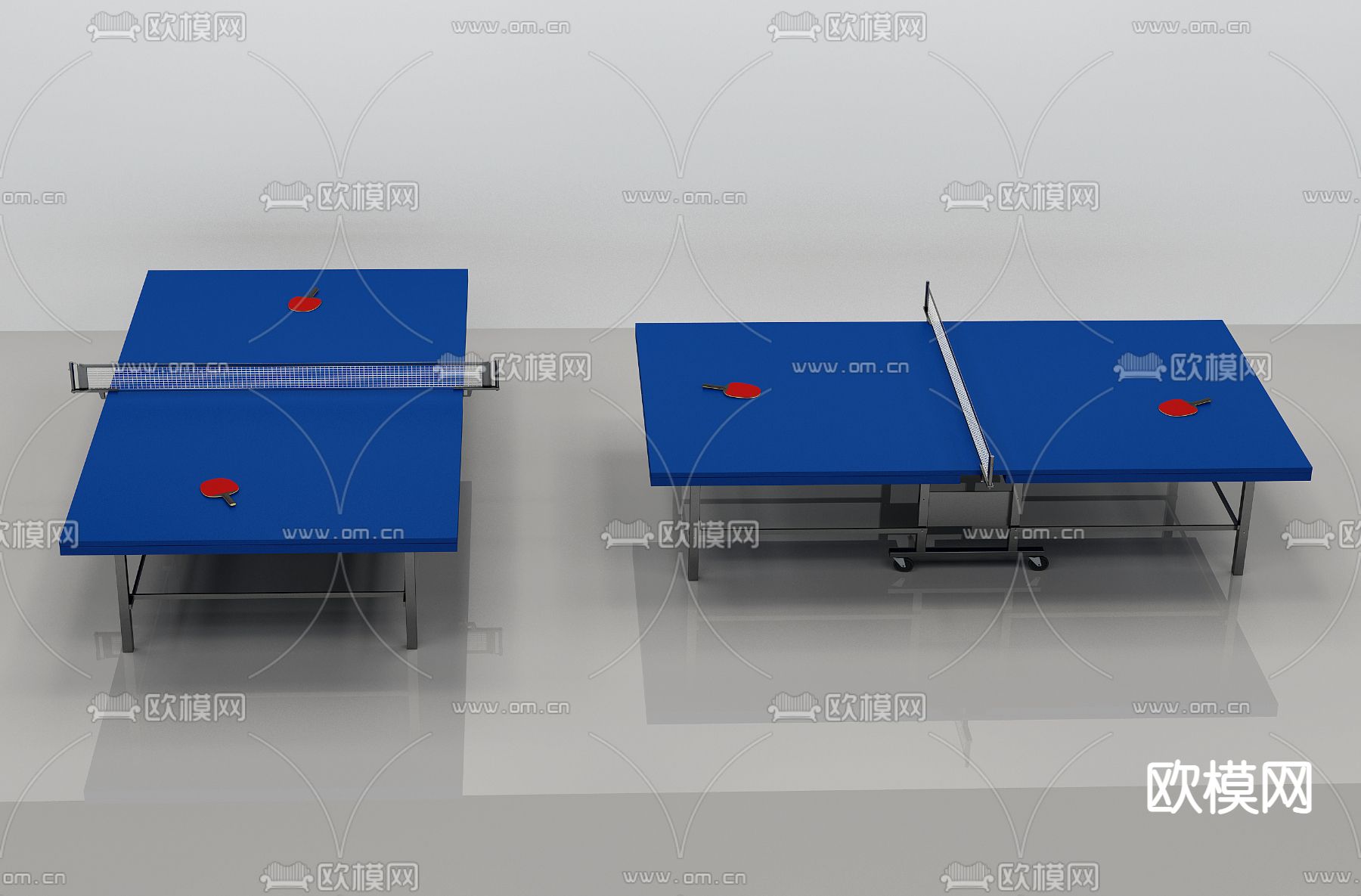 现代乒乓球桌3d模型下载