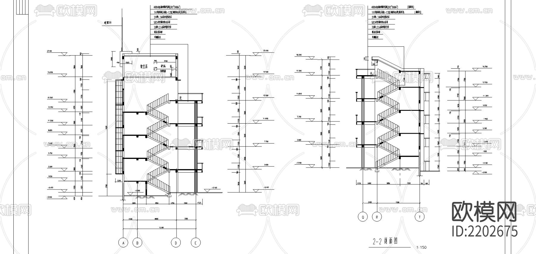 某中学全套建筑结构CAD施工图下载（渲染图5）