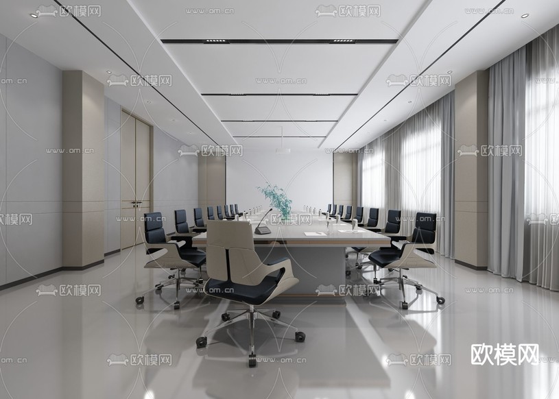 现代会议室免费3d模型下载_ID12033138_3dmax免费模型-欧模网