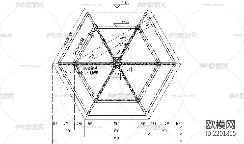 公园景亭CAD节点大样下载（渲染图2）