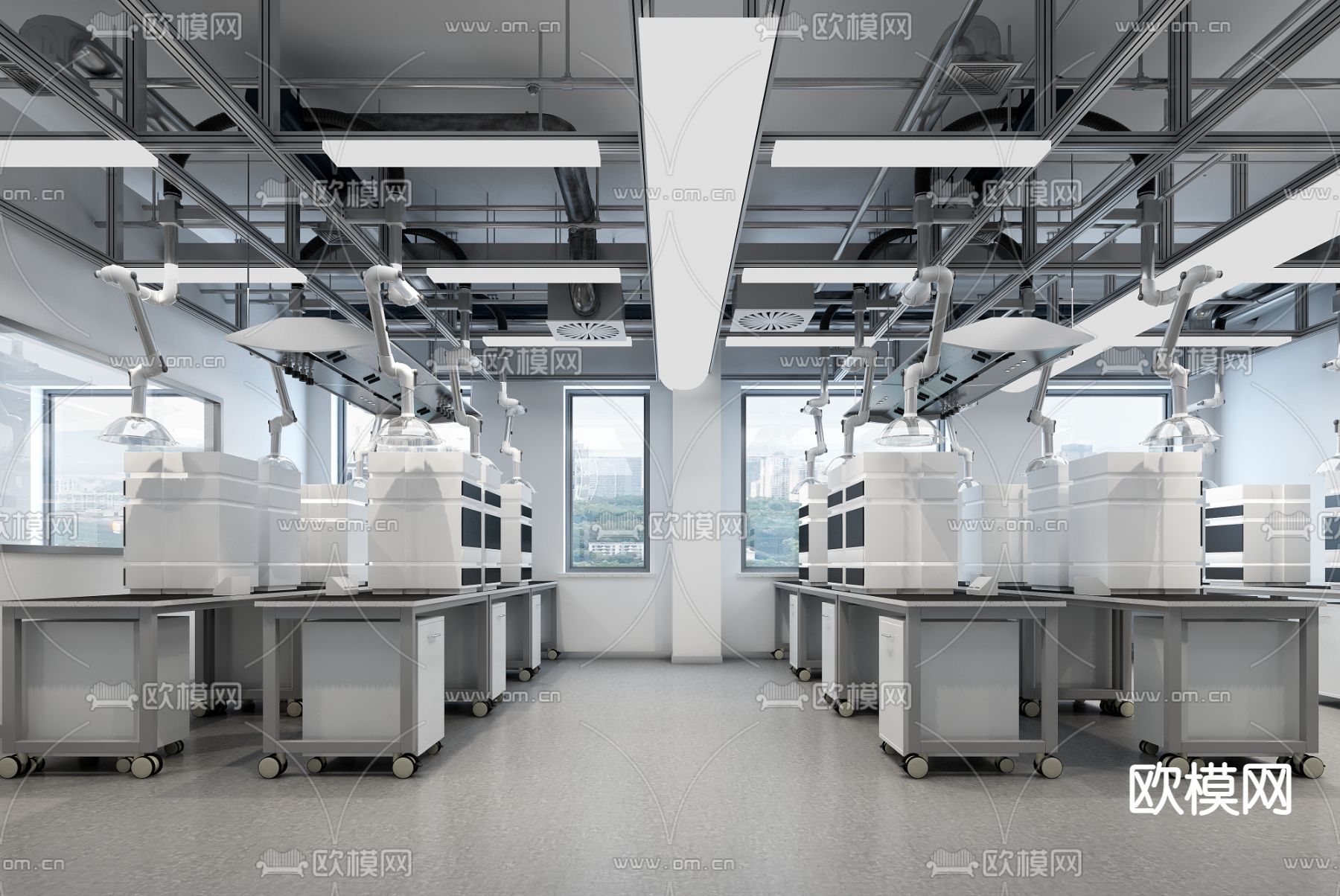 现代工业实验室3d模型下载