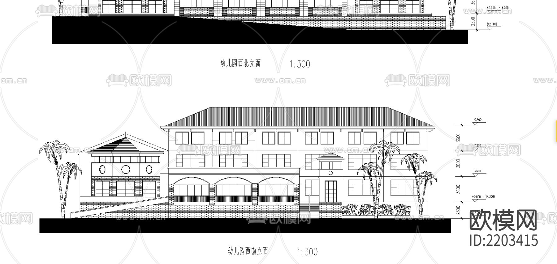 幼儿园cad施工图下载（渲染图4）