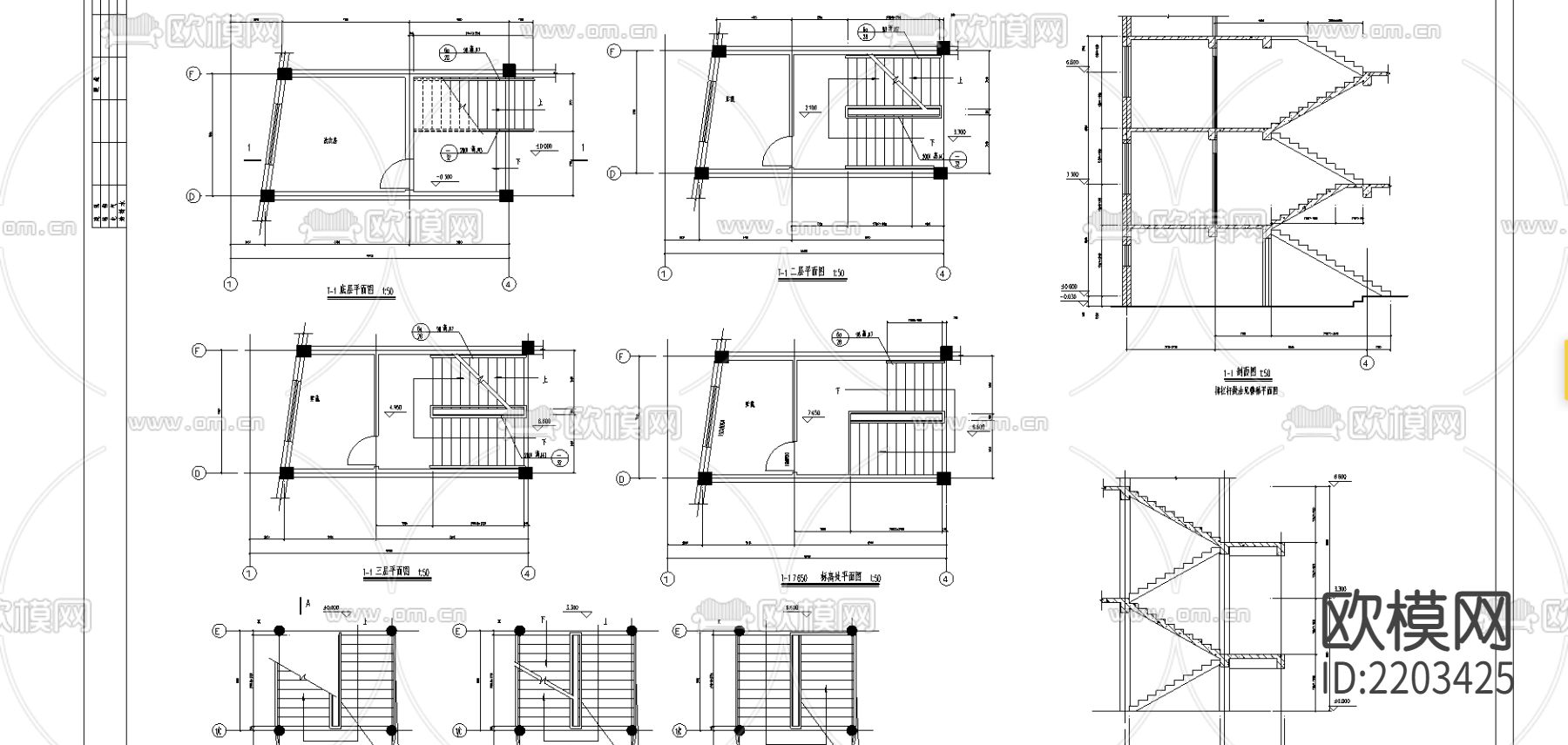 幼儿园教学楼cad施工图下载（渲染图2）