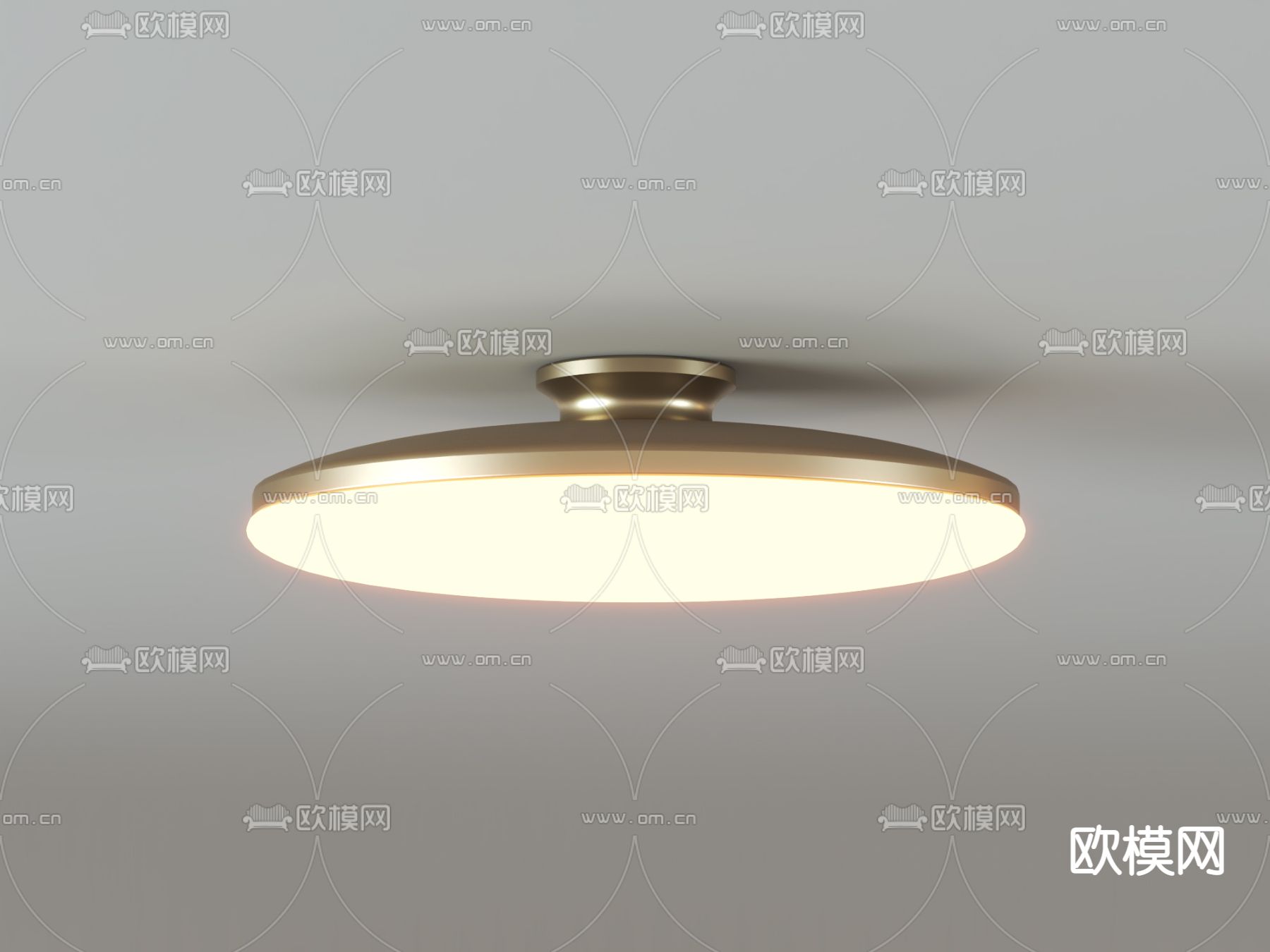 现代金属吸顶灯su模型下载（渲染图3）