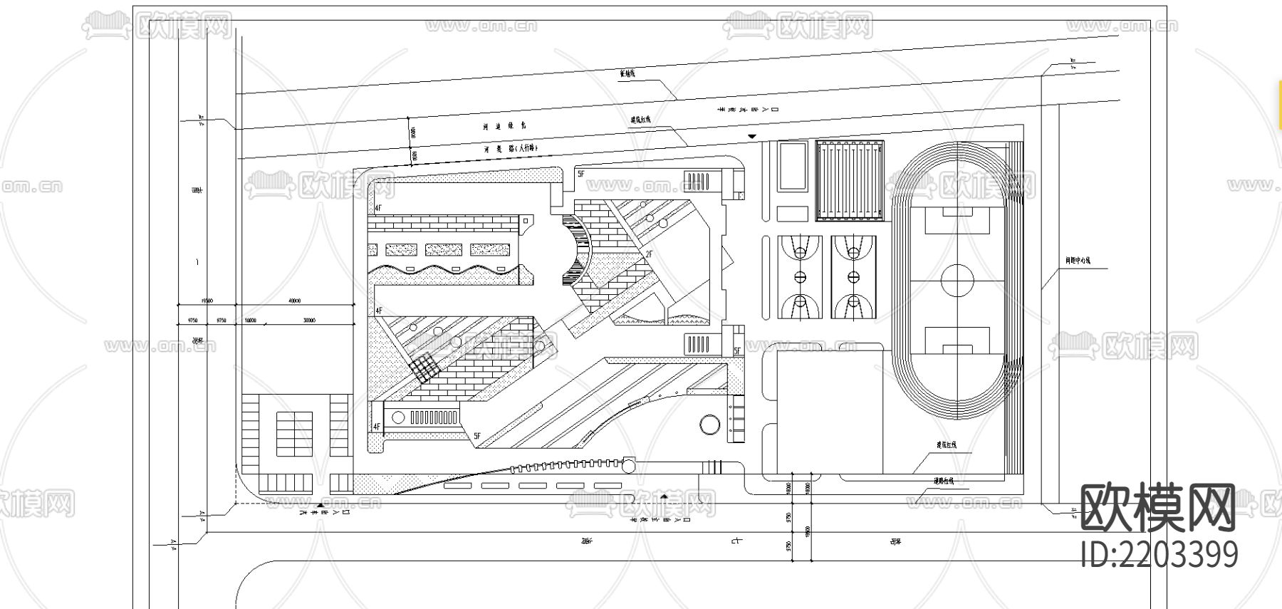 小学cad平面图下载（渲染图1）