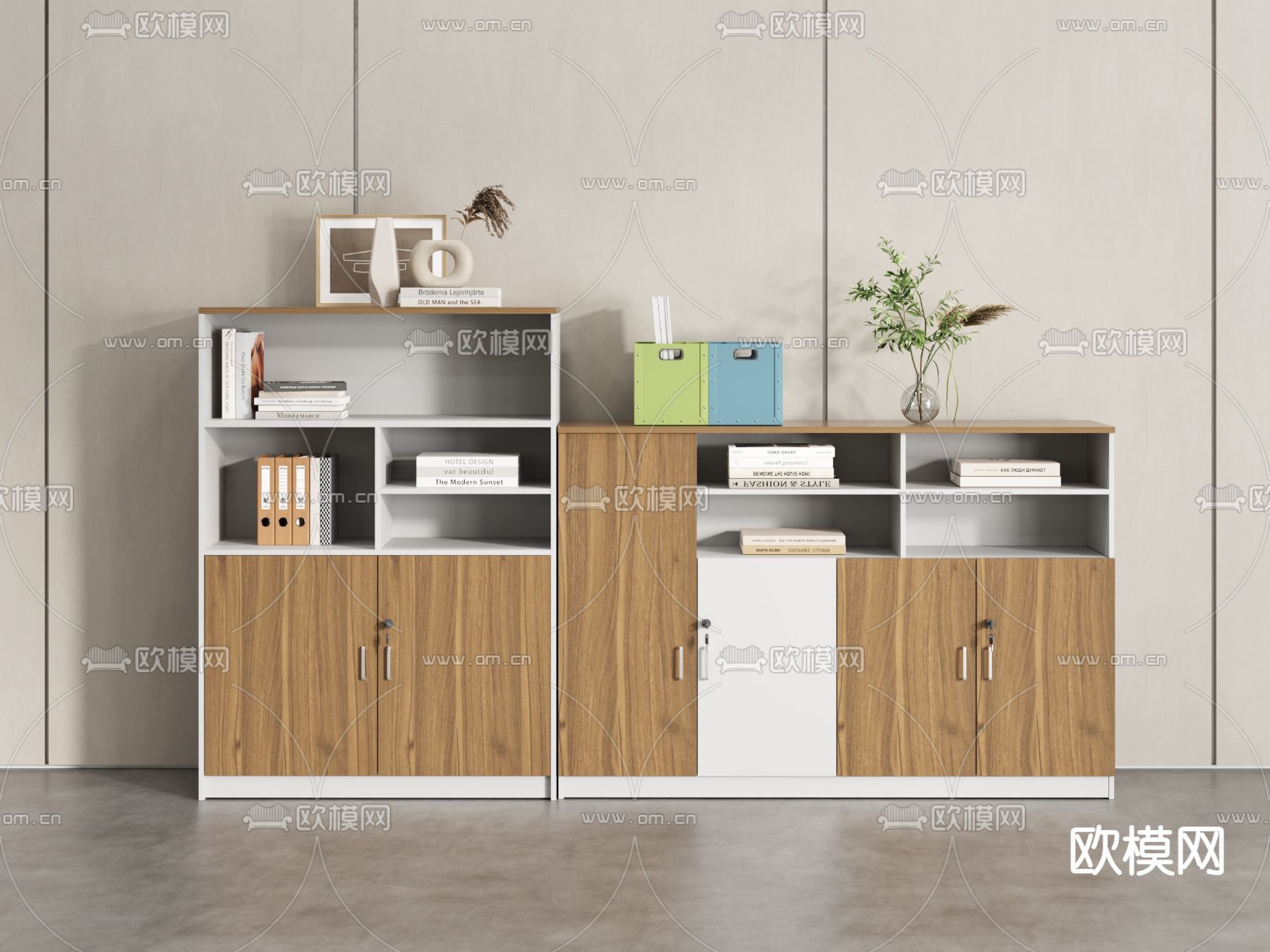 现代办公室文件柜3d模型下载