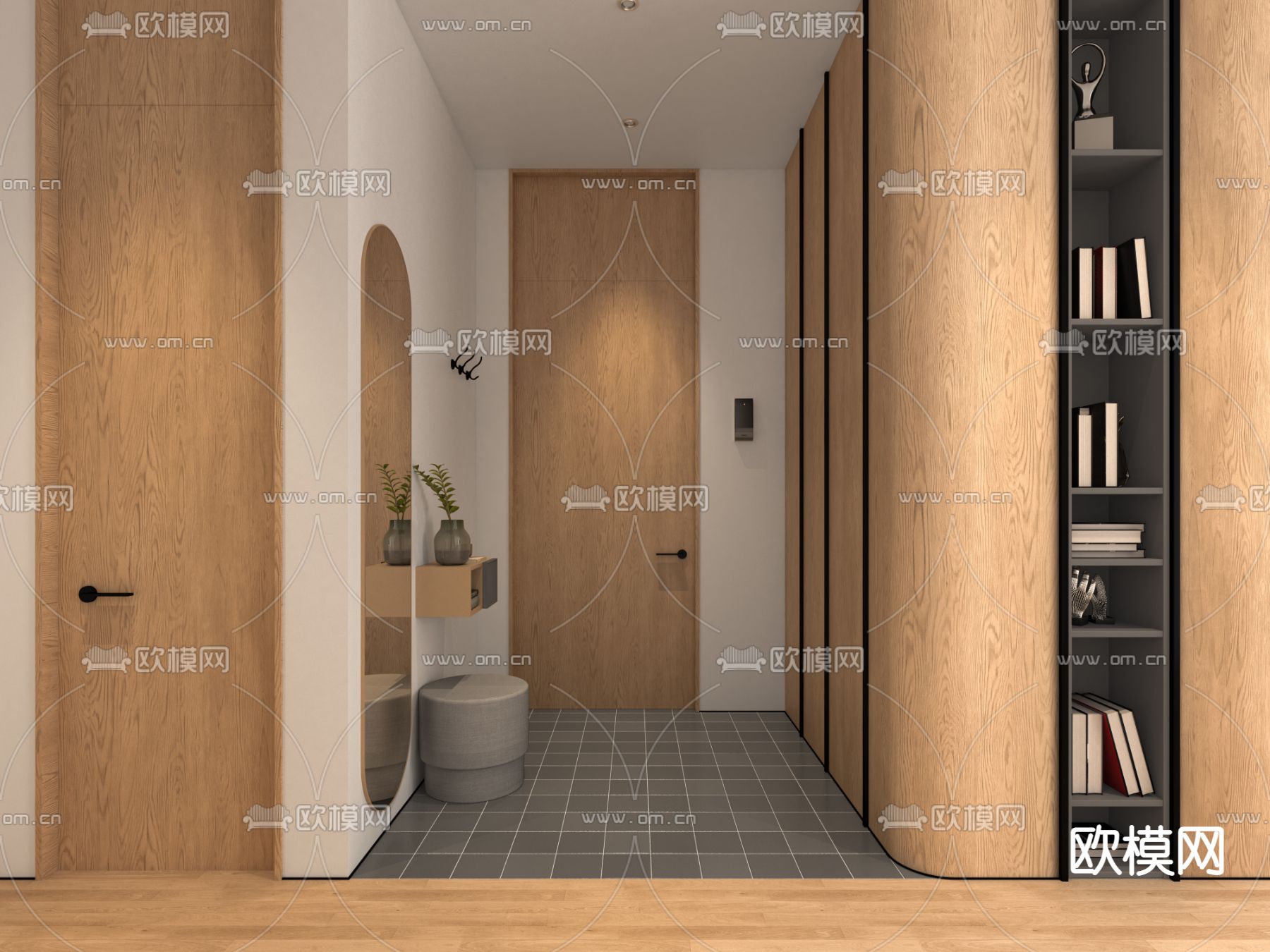 侘寂入户玄关过道3d模型下载