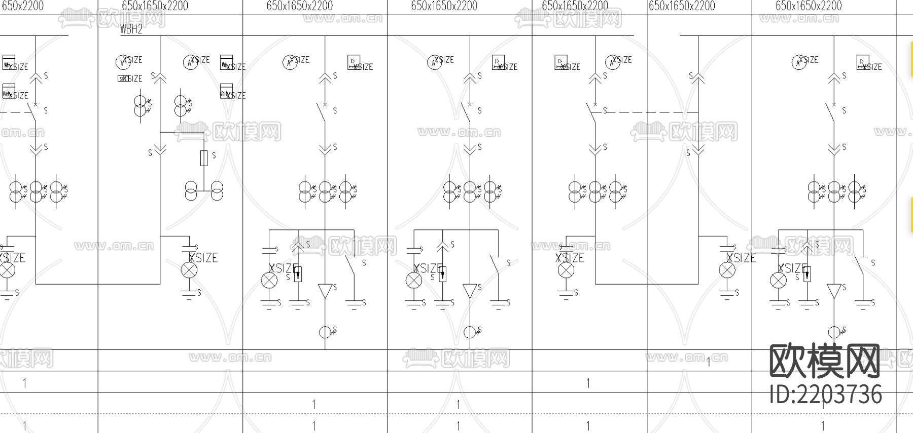 中压配电cad系统图下载（渲染图2）