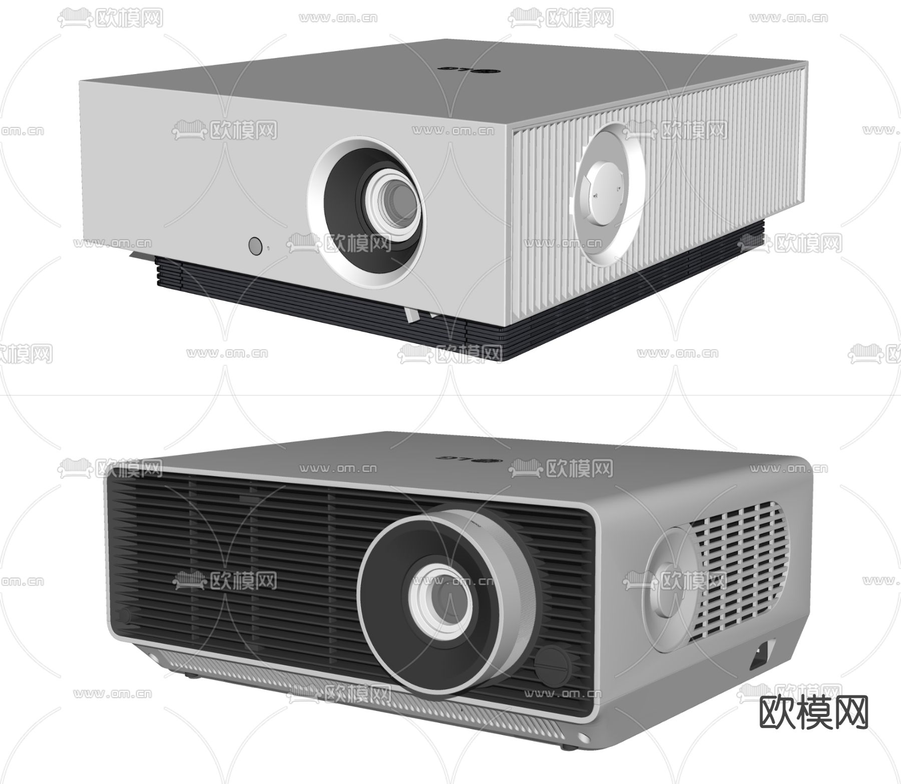 现代投影仪su模型下载（渲染图2）