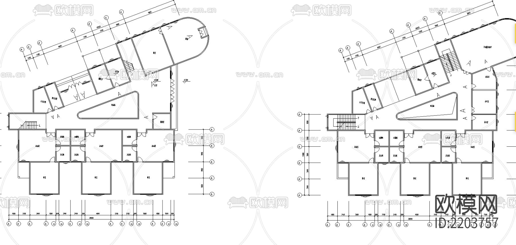 幼儿园平立面图cad图库下载（渲染图1）