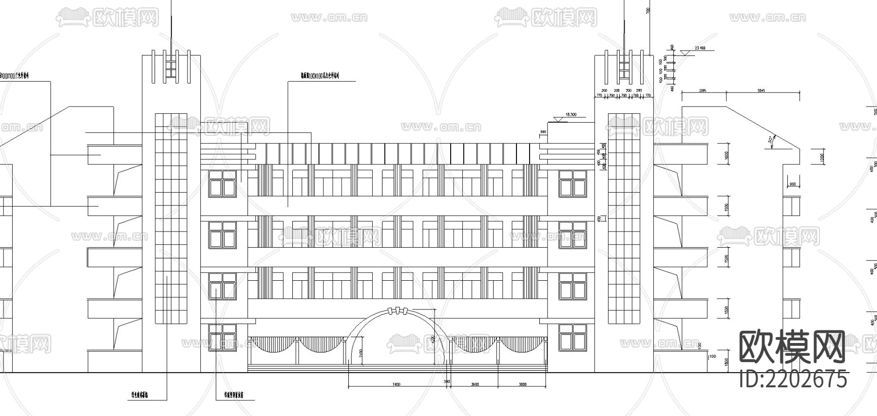 某中学全套建筑结构CAD施工图下载（渲染图4）