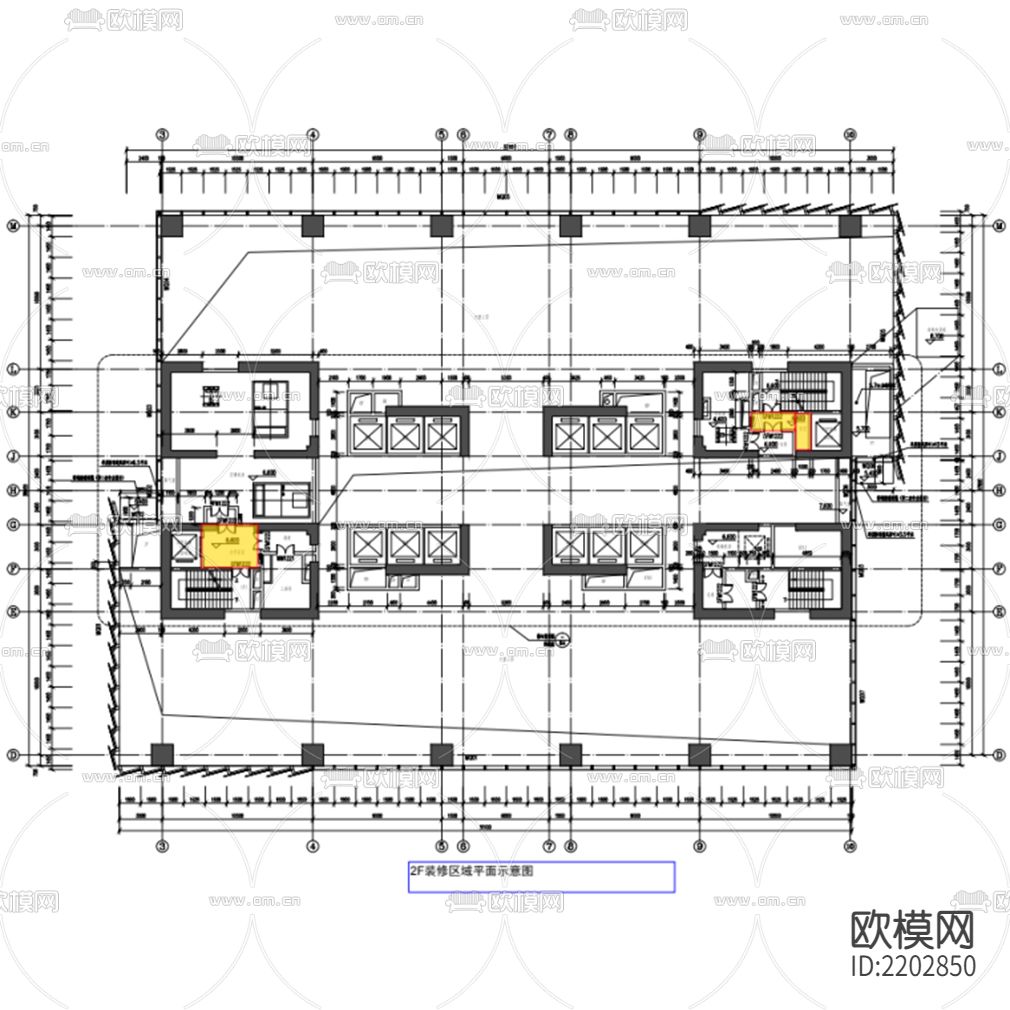 办公楼装饰CAD施工图-免费3dmax模型库-欧模网