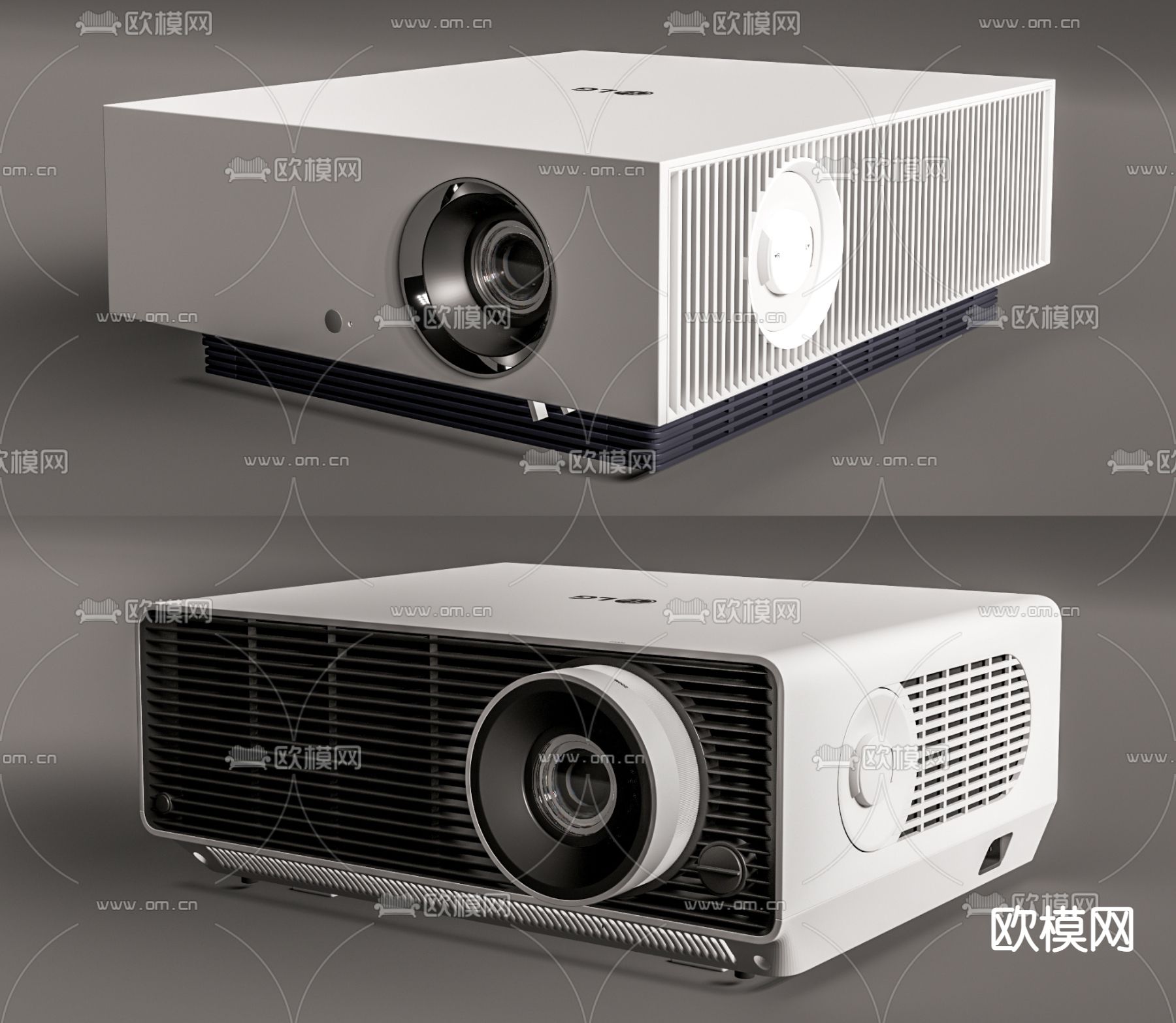 现代投影仪su模型下载（渲染图1）