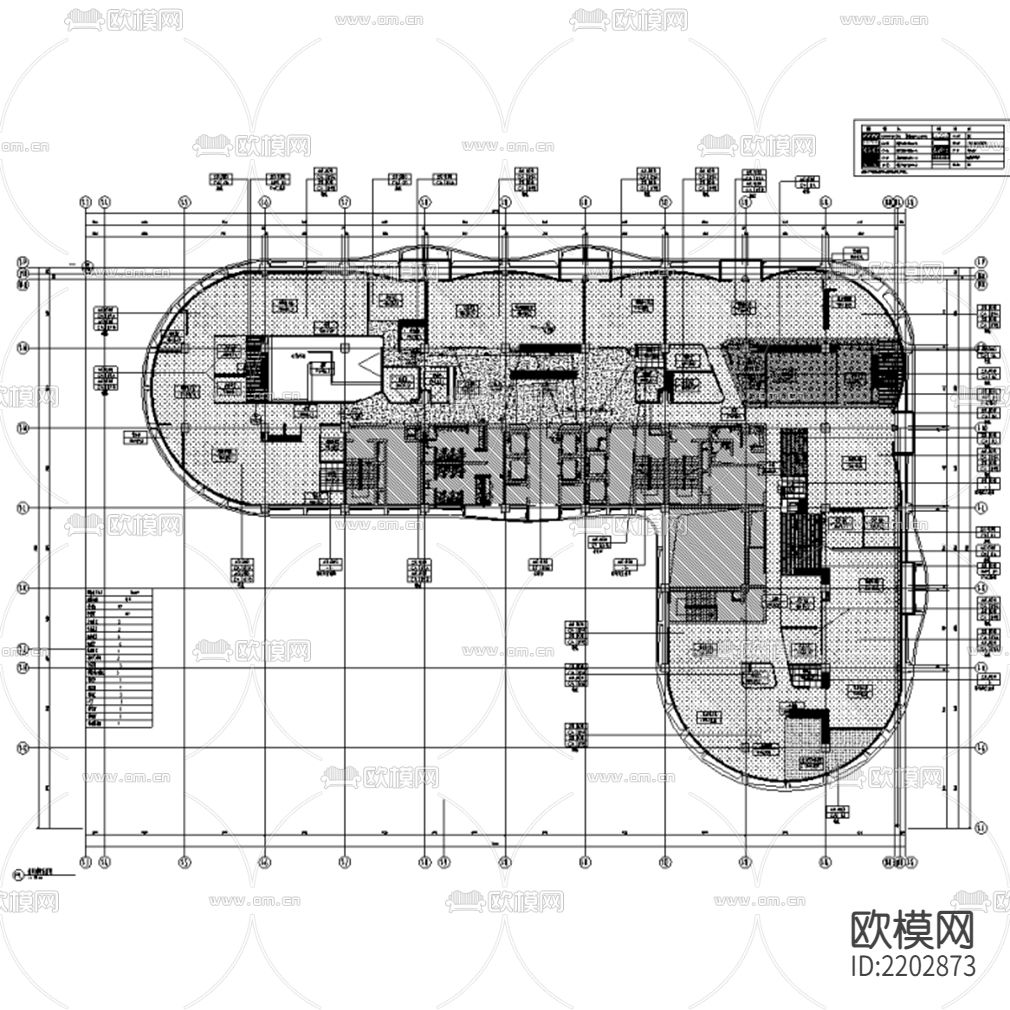 办公楼cad施工图下载（渲染图2）
