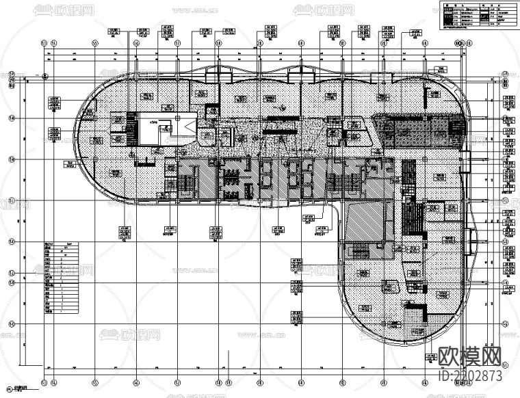办公楼cad施工图下载（渲染图1）