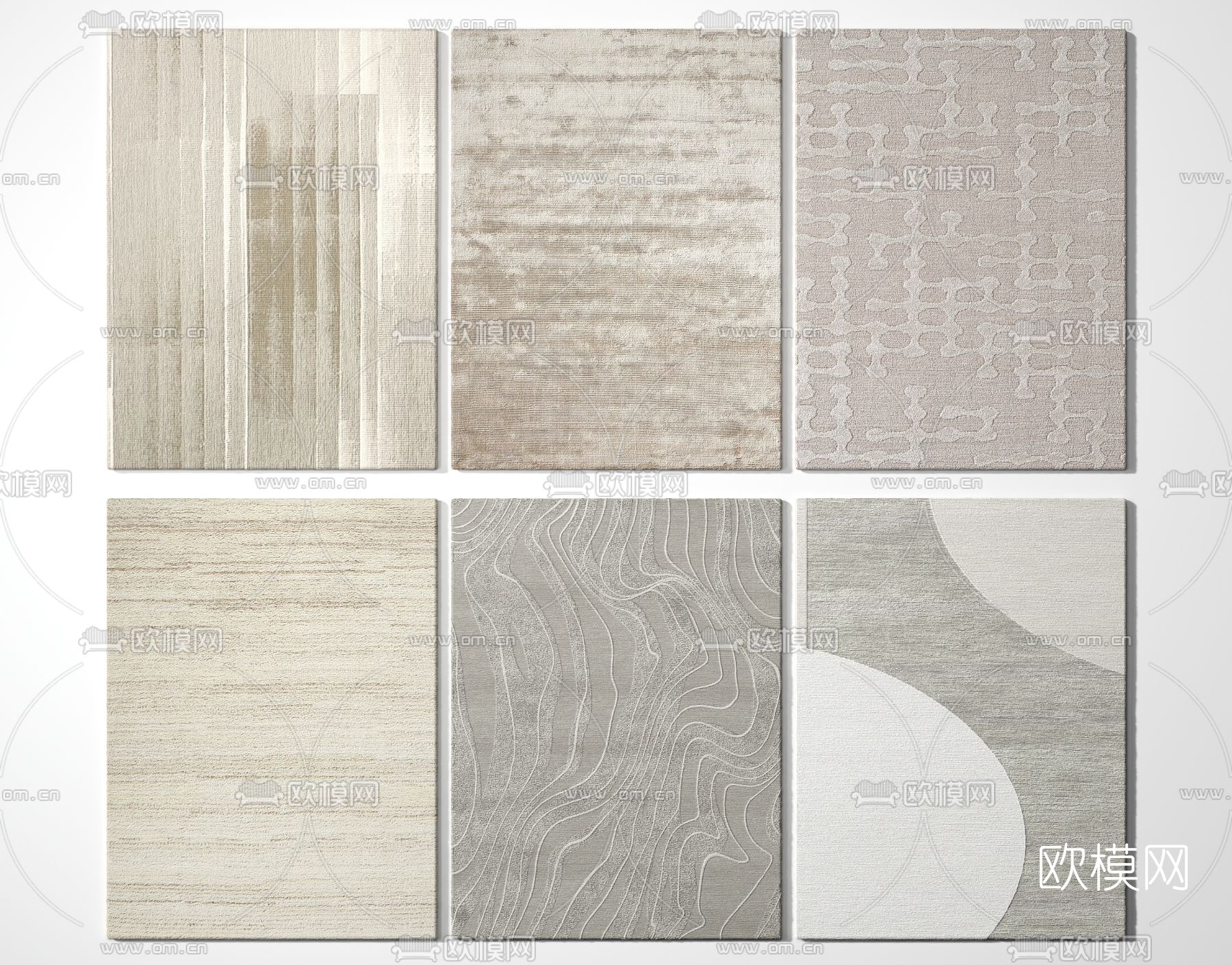 现代抽象地毯3d模型下载