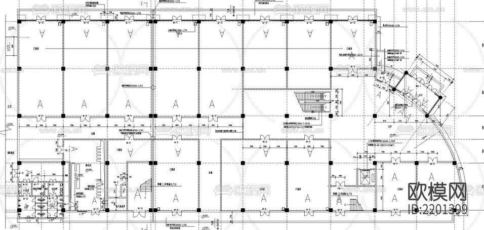 大型商場建筑CAD施工圖下載(渲染圖3)