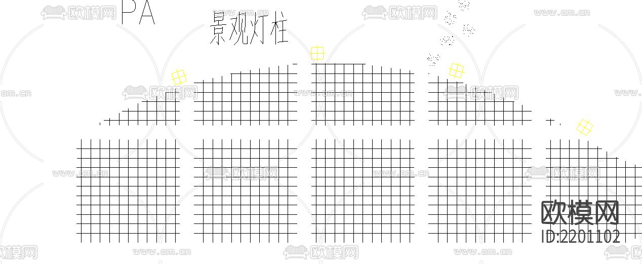 圆形汀步大样图下载（渲染图2）