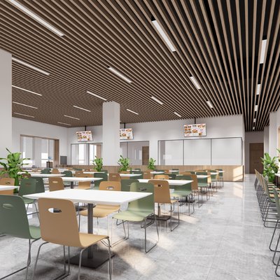  现代食堂su模型 