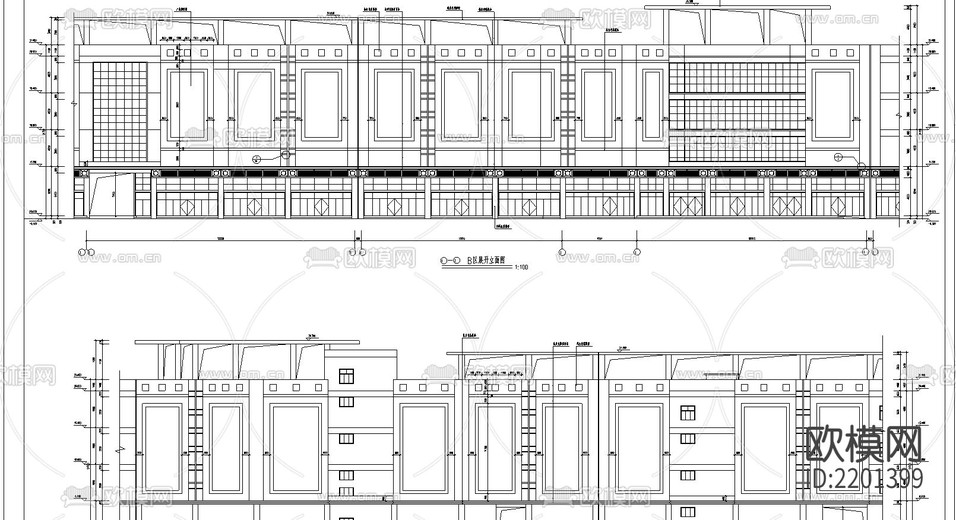 大型商場建筑CAD施工圖下載(渲染圖6)