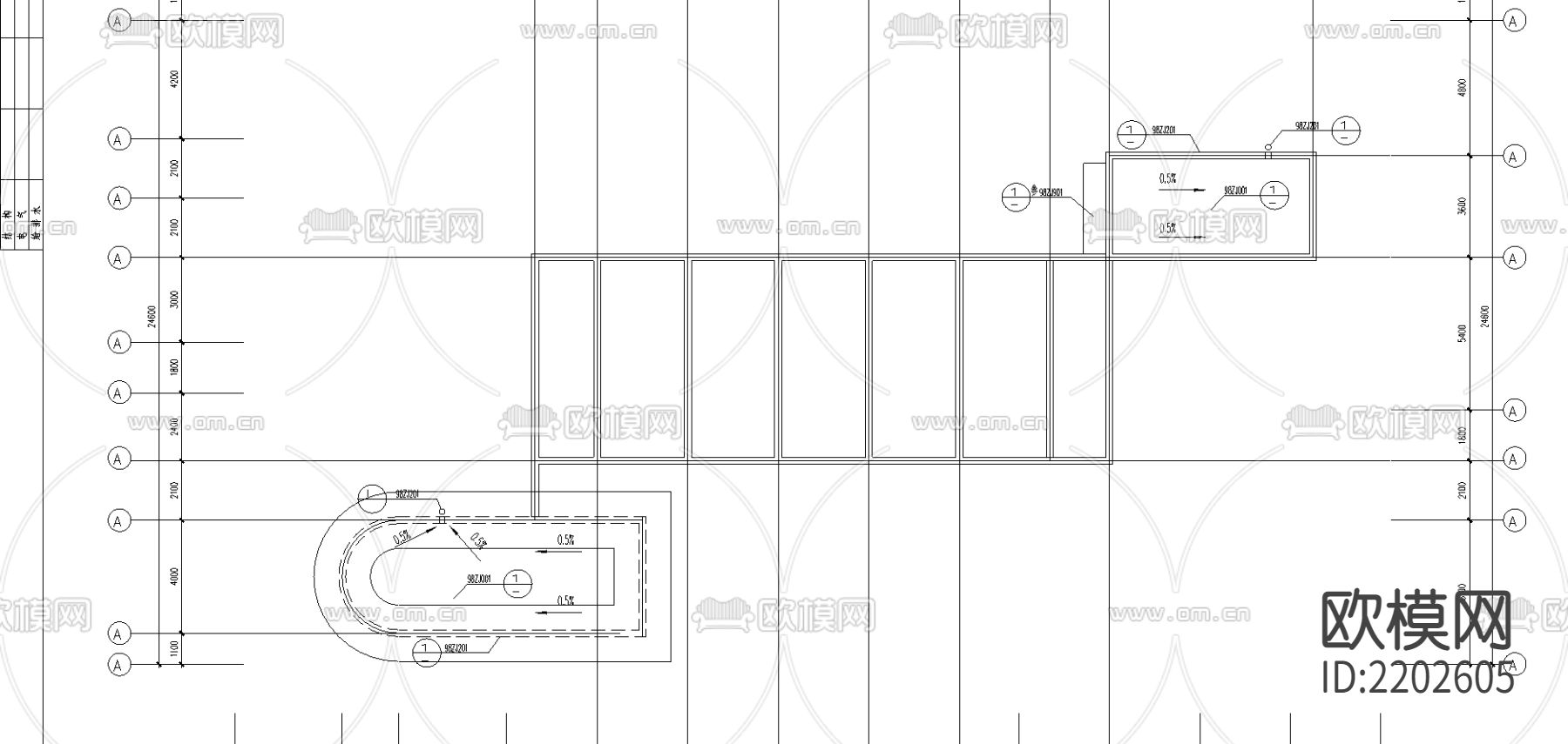 走廊栏杆cad大样图下载（渲染图2）