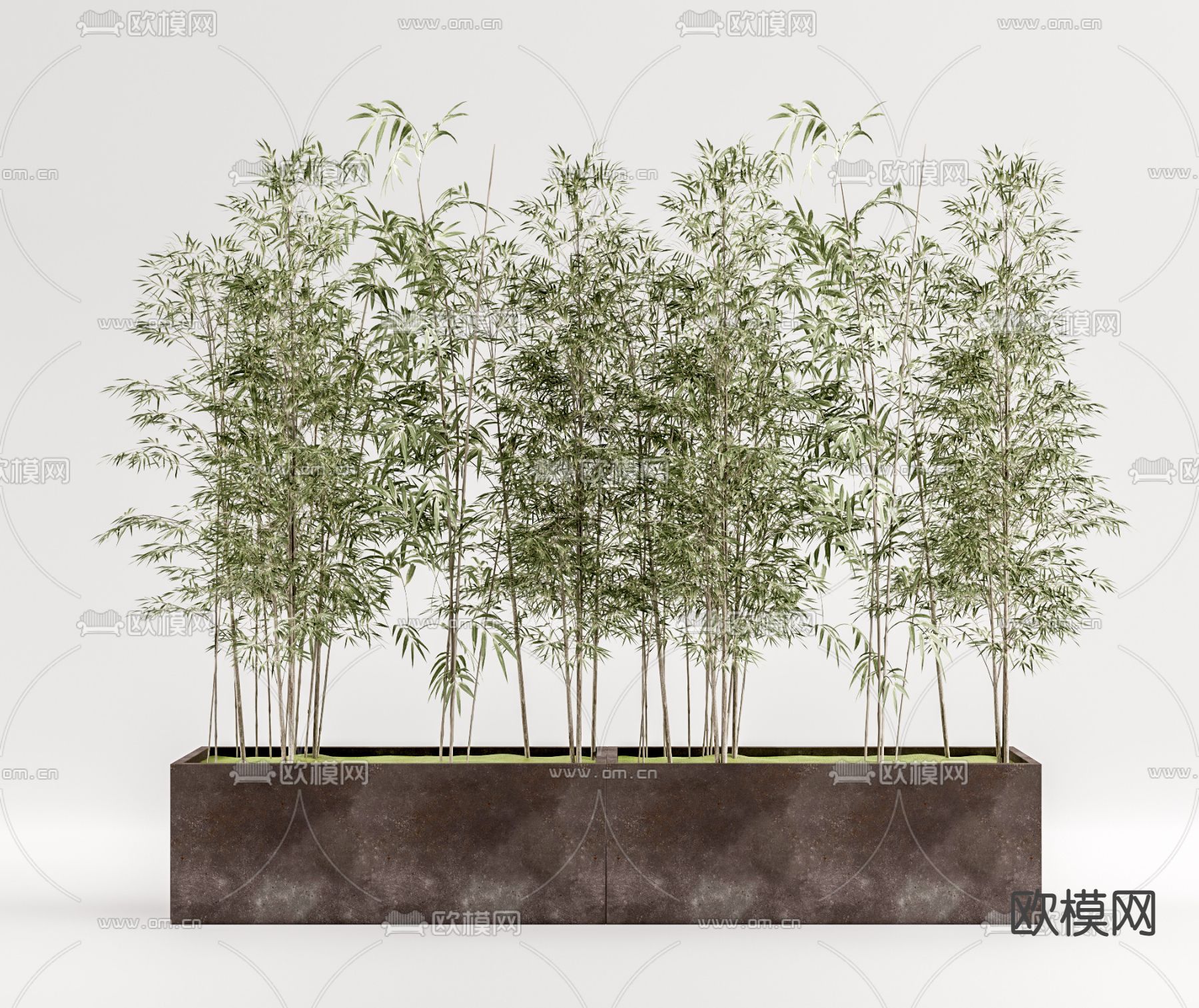 新中式竹子盆栽su模型下载（渲染图1）