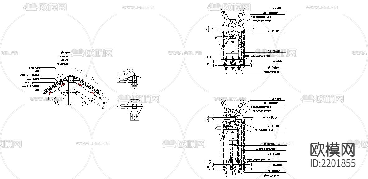 公园景亭CAD节点大样下载（渲染图4）