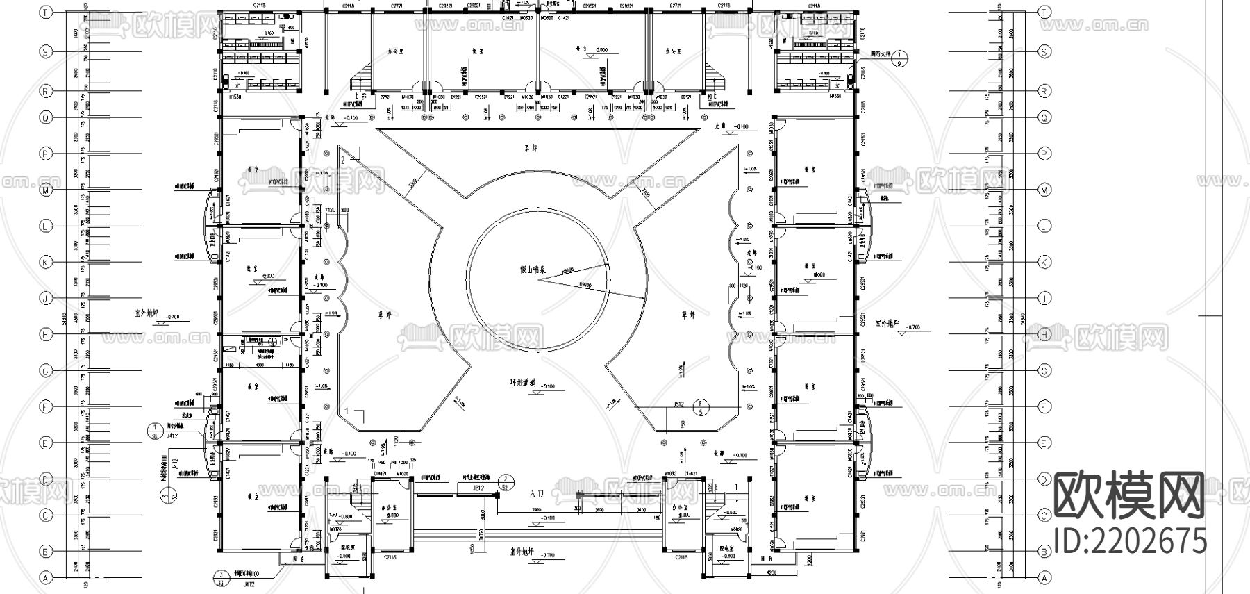 某中学全套建筑结构CAD施工图下载（渲染图1）