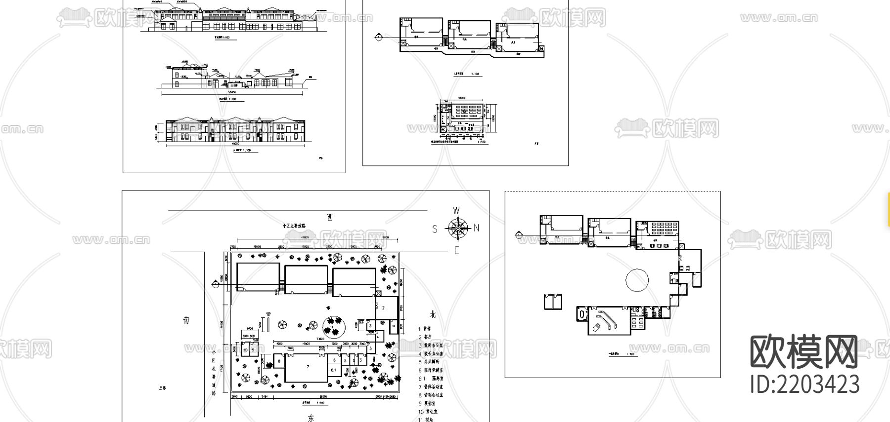 幼儿园cad施工图下载（渲染图1）