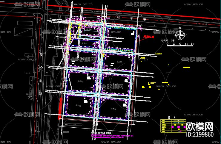 寰晟最终管网总图CAD施工图下载（渲染图3）
