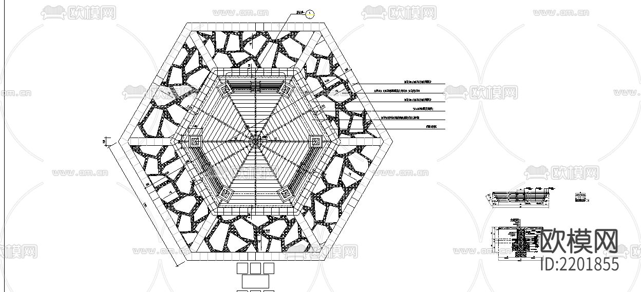 公园景亭CAD节点大样下载（渲染图1）