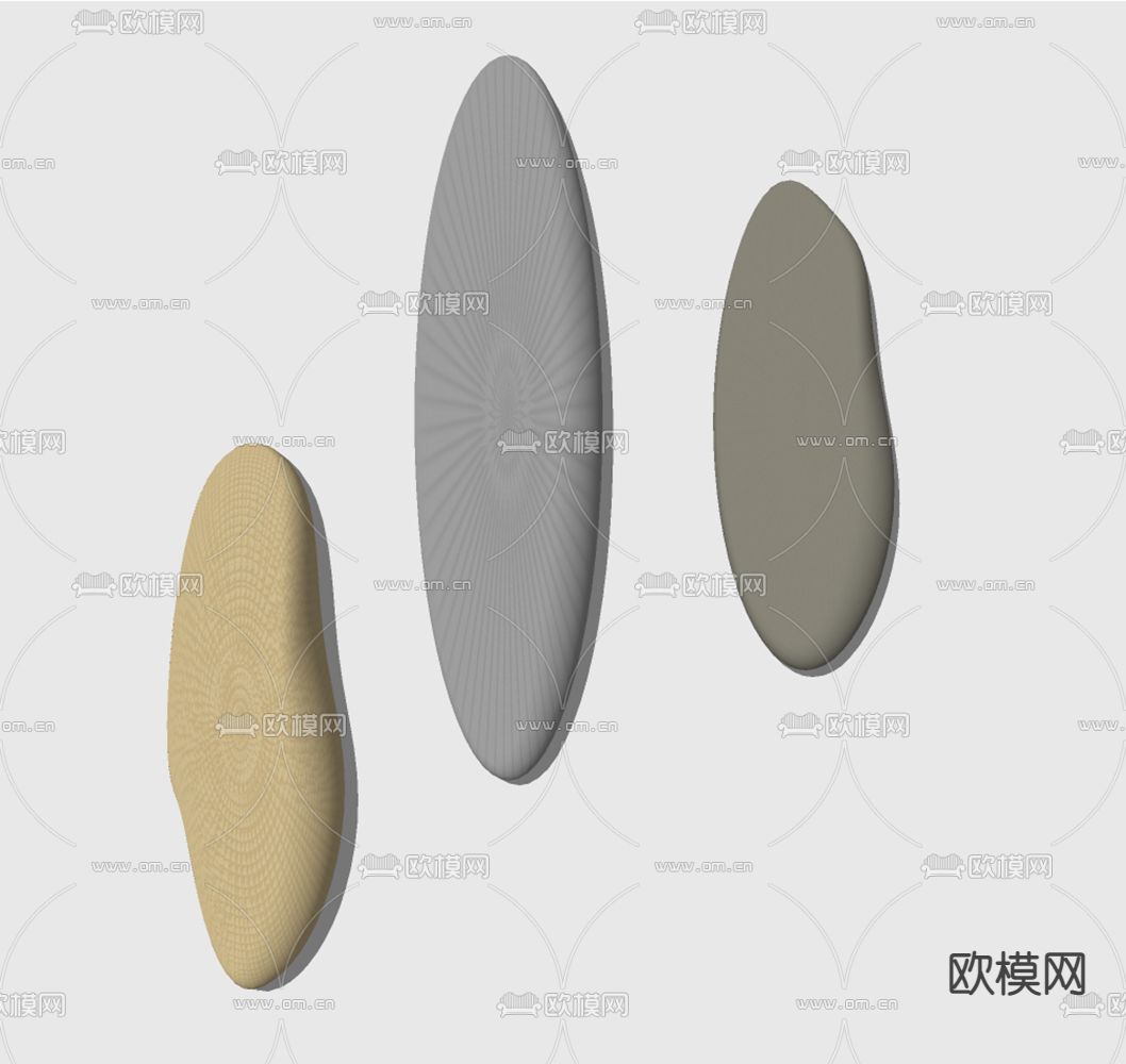 现代轻奢金属墙饰挂件su模型