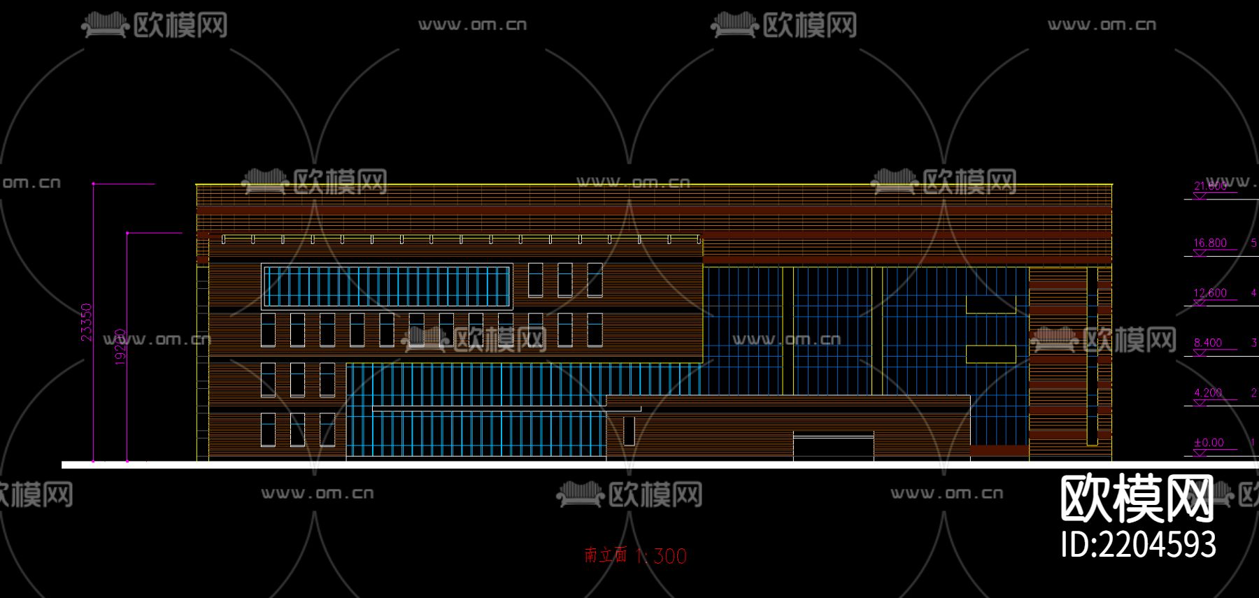 某学院图书馆设计方案cad施工图下载（渲染图1）
