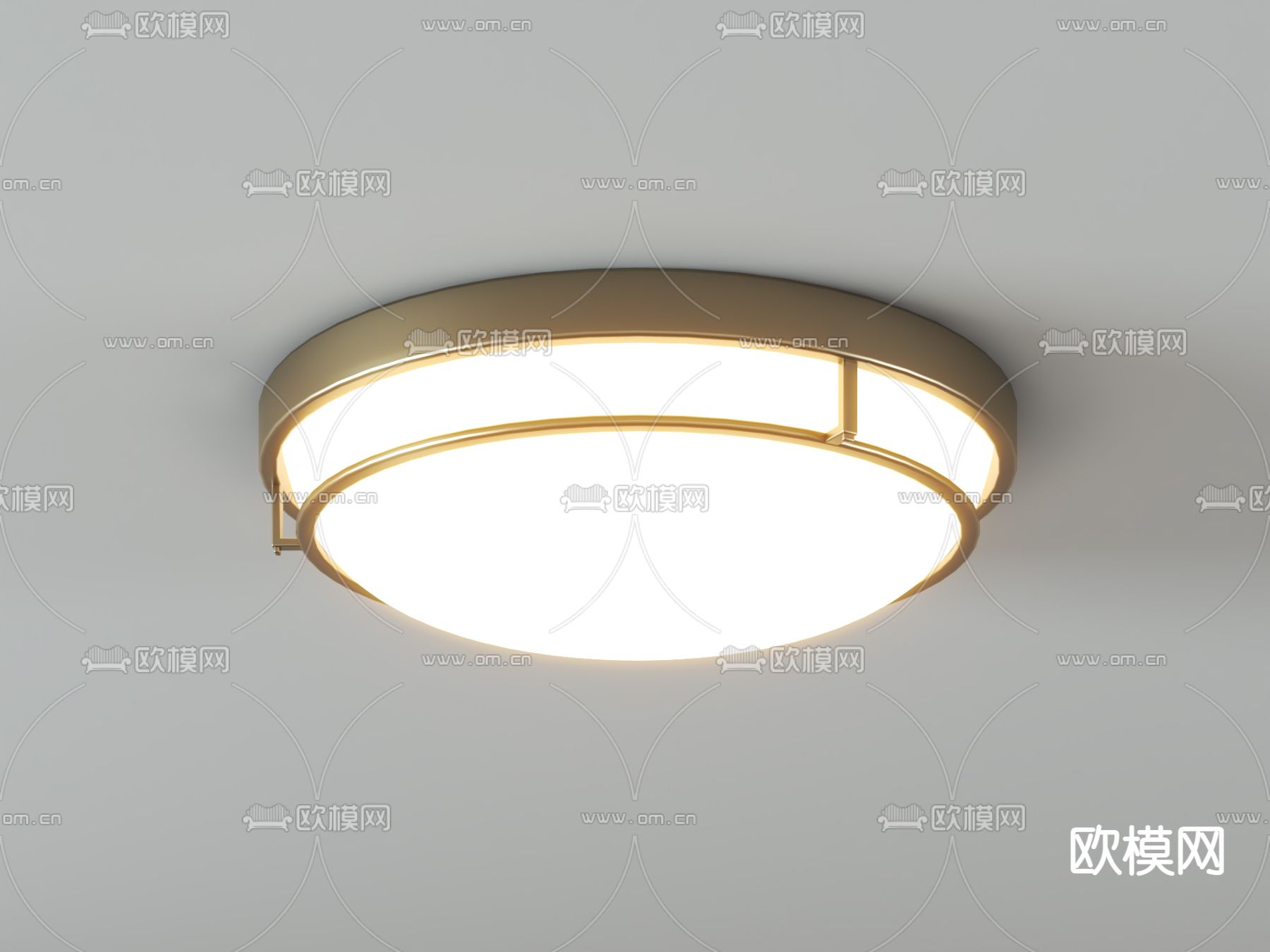 美式吸顶灯su模型下载（渲染图2）