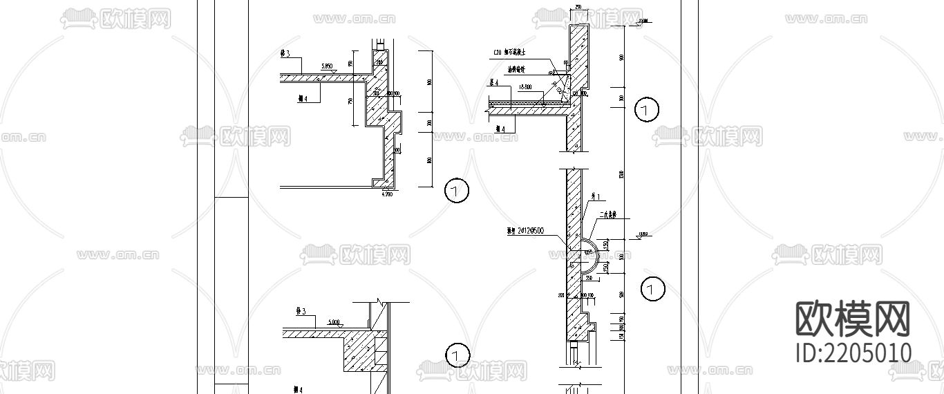 墙身大样图CAD施工图下载（渲染图3）