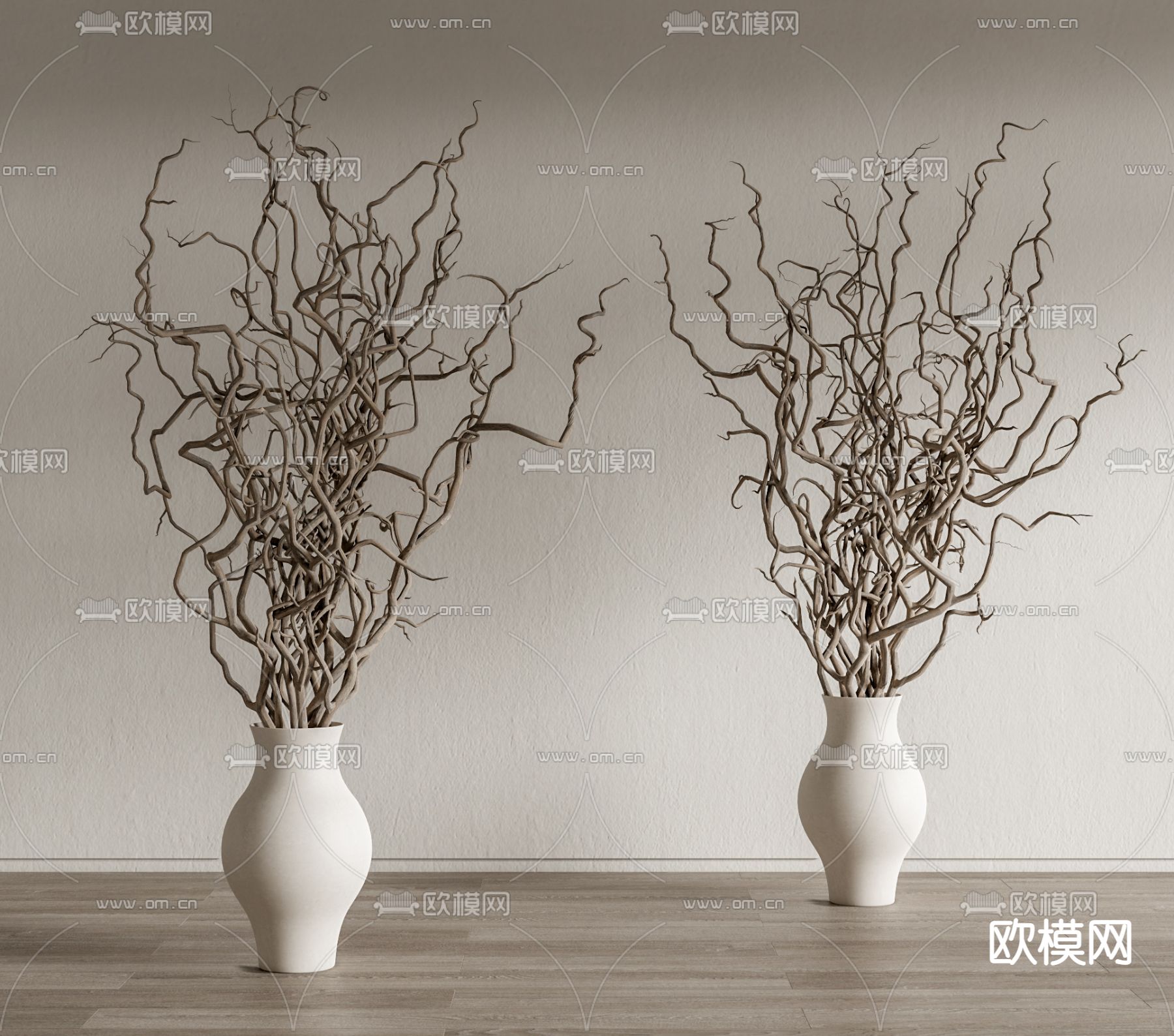 现代干枝花瓶su模型下载_ID12037893_sketchup模型下载-欧模网