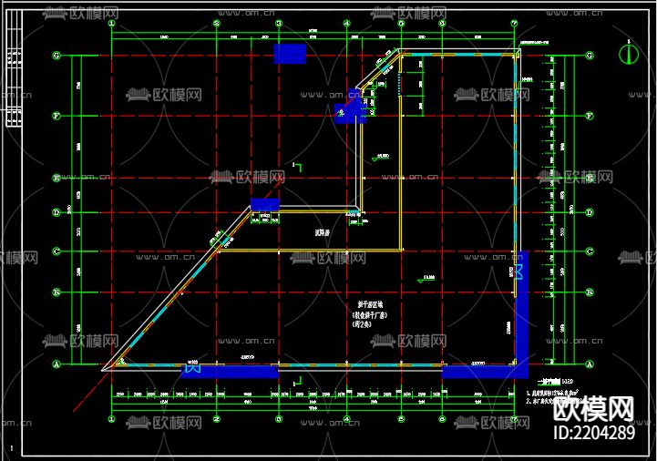 粮食烘干房烘干房给排水cad施工图下载（渲染图3）