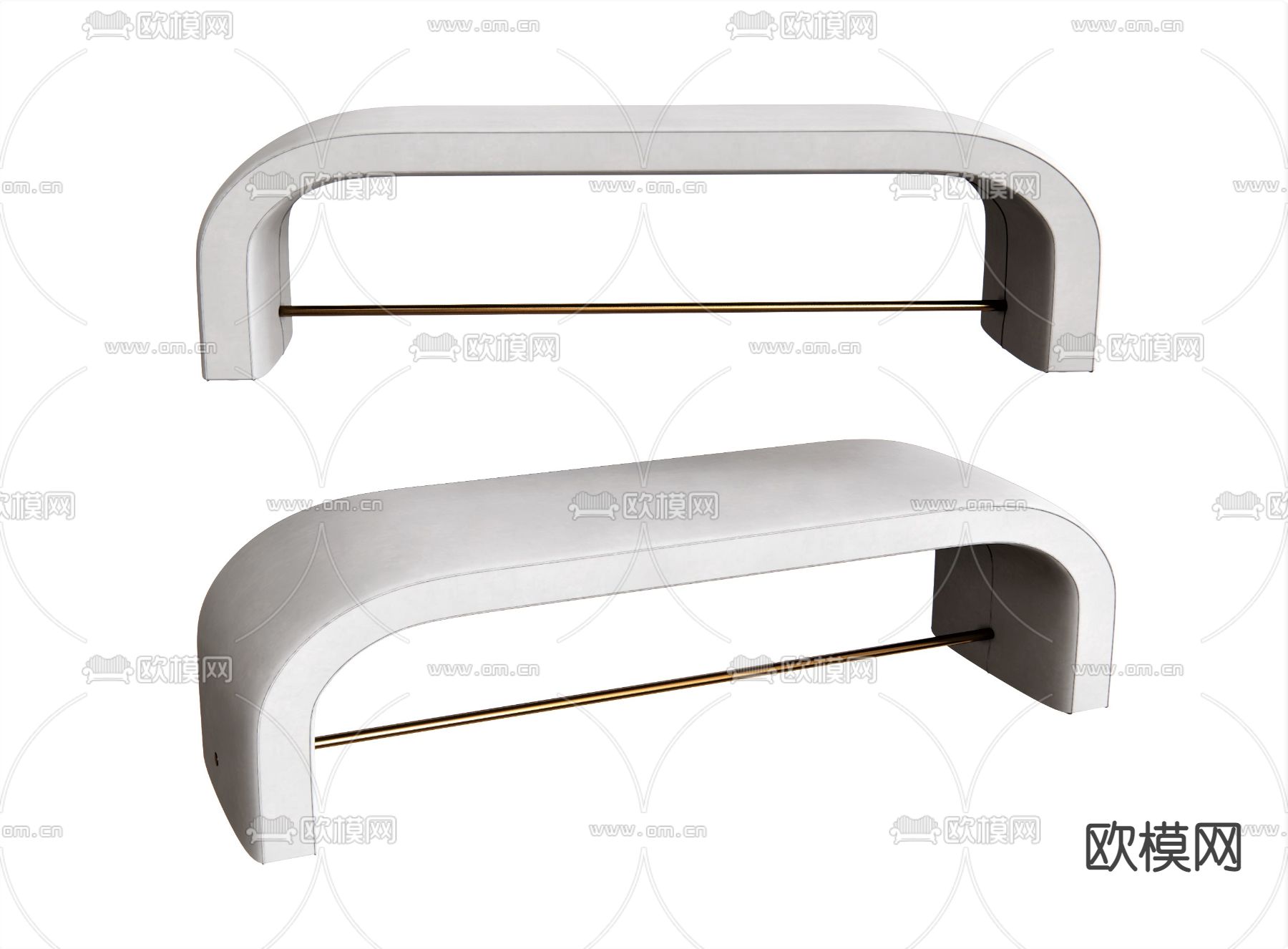 北欧床尾凳su模型下载（渲染图1）